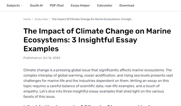 What Climate Change Results in Impacting Marine Ecosystems?